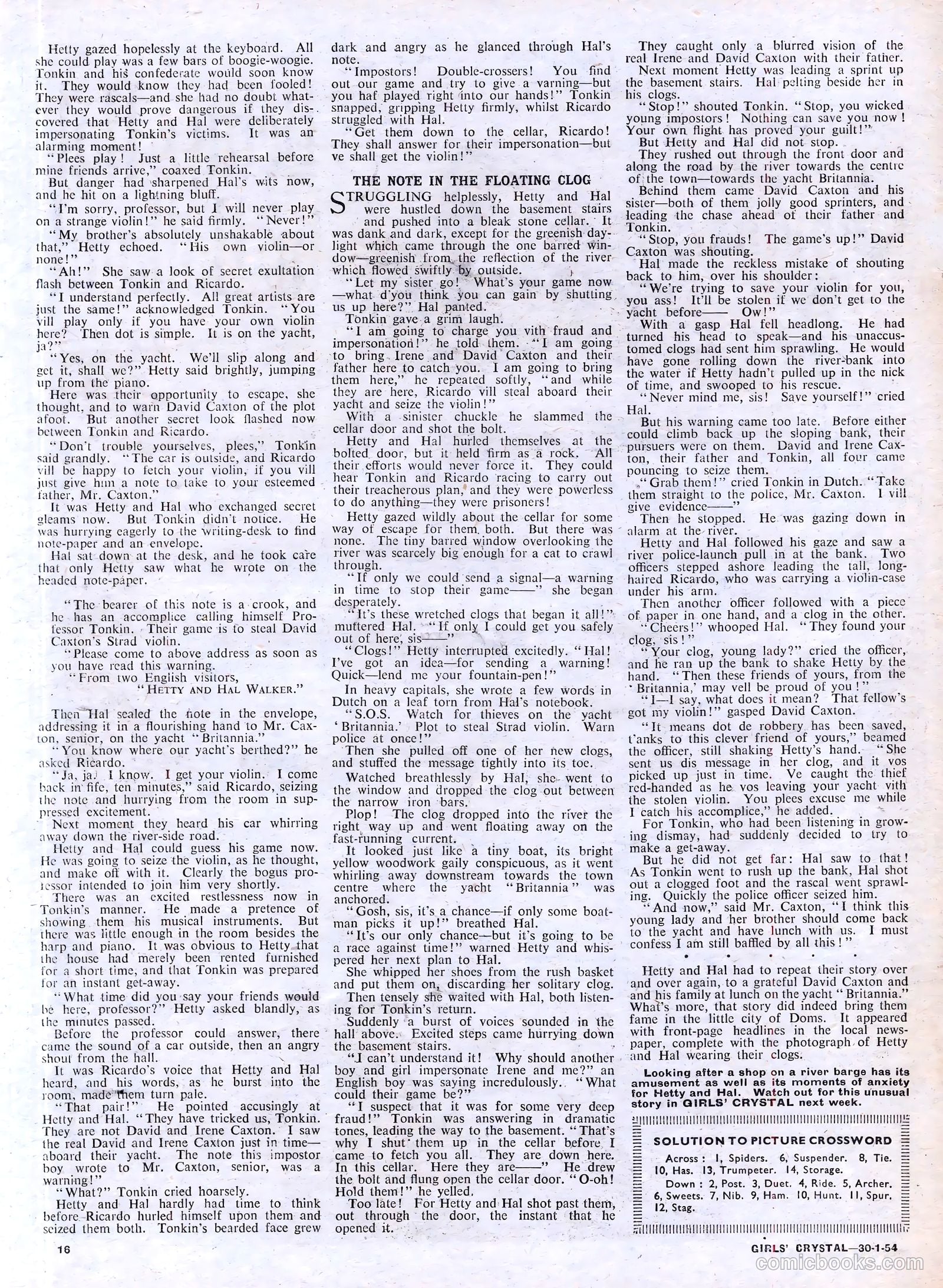 Girls' Crystal #954 (1954) — page 16 of 20