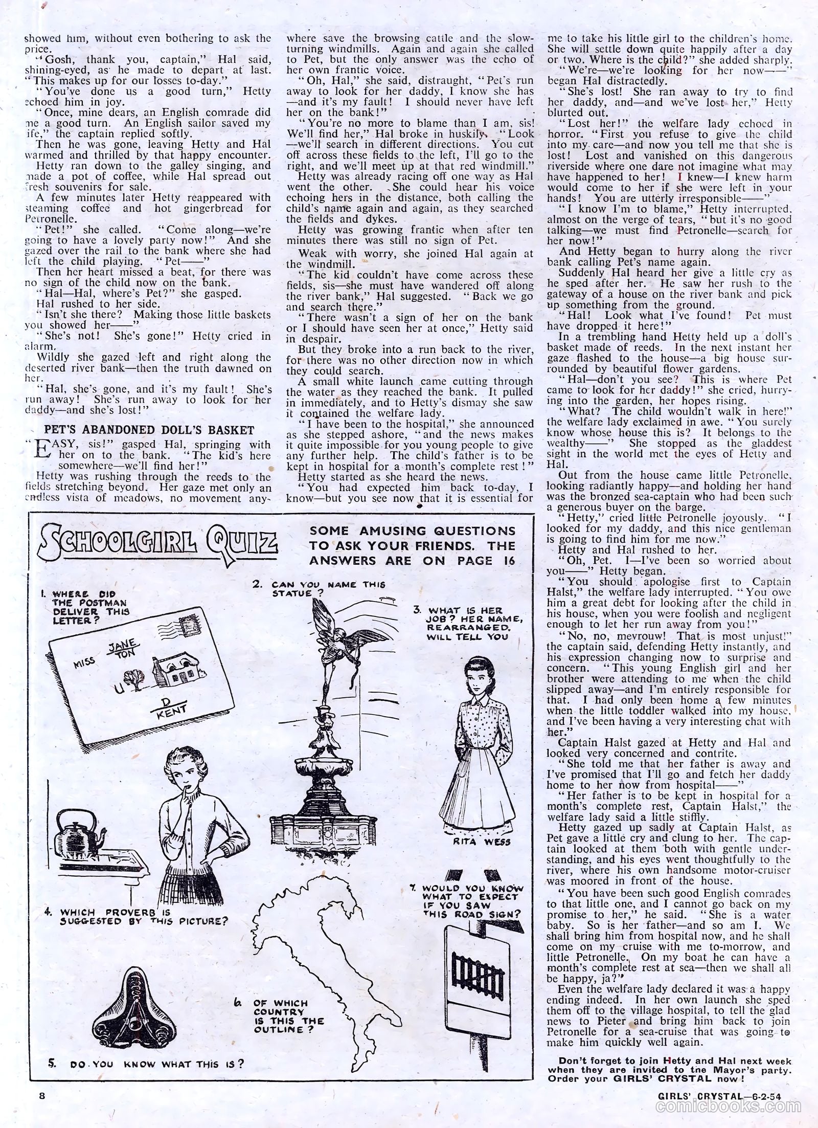 Girls' Crystal #955 (1954) — page 8 of 20