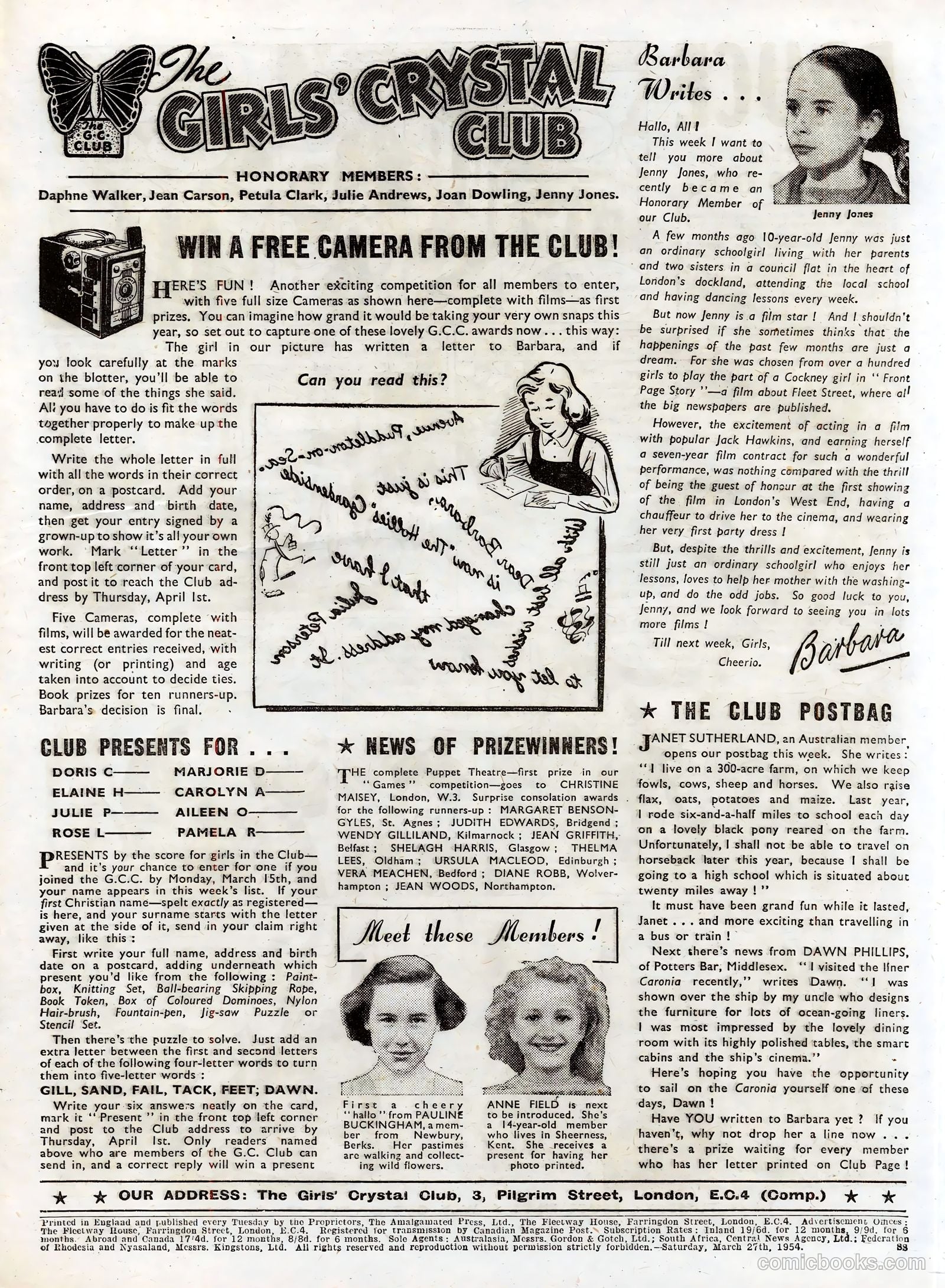 Girls' Crystal #962 (1954) — page 19 of 20
