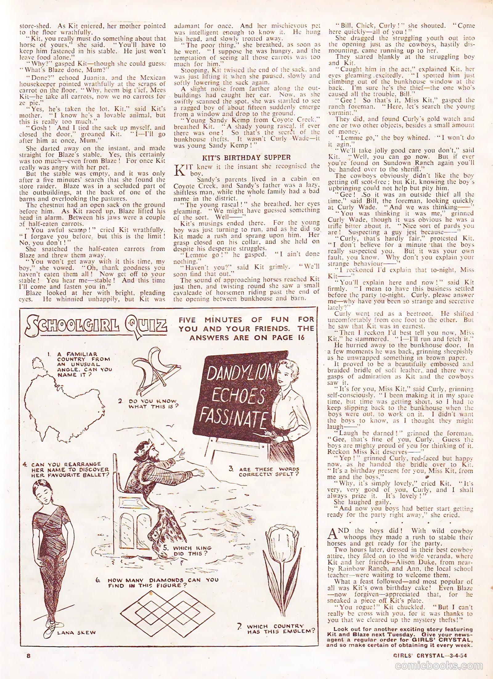 Girls' Crystal #963 (1954) — page 8 of 20