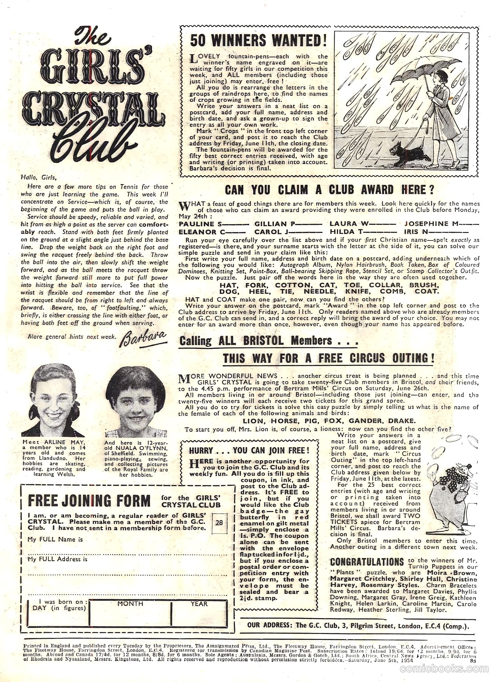 Girls' Crystal #972 (1954) — page 19 of 20