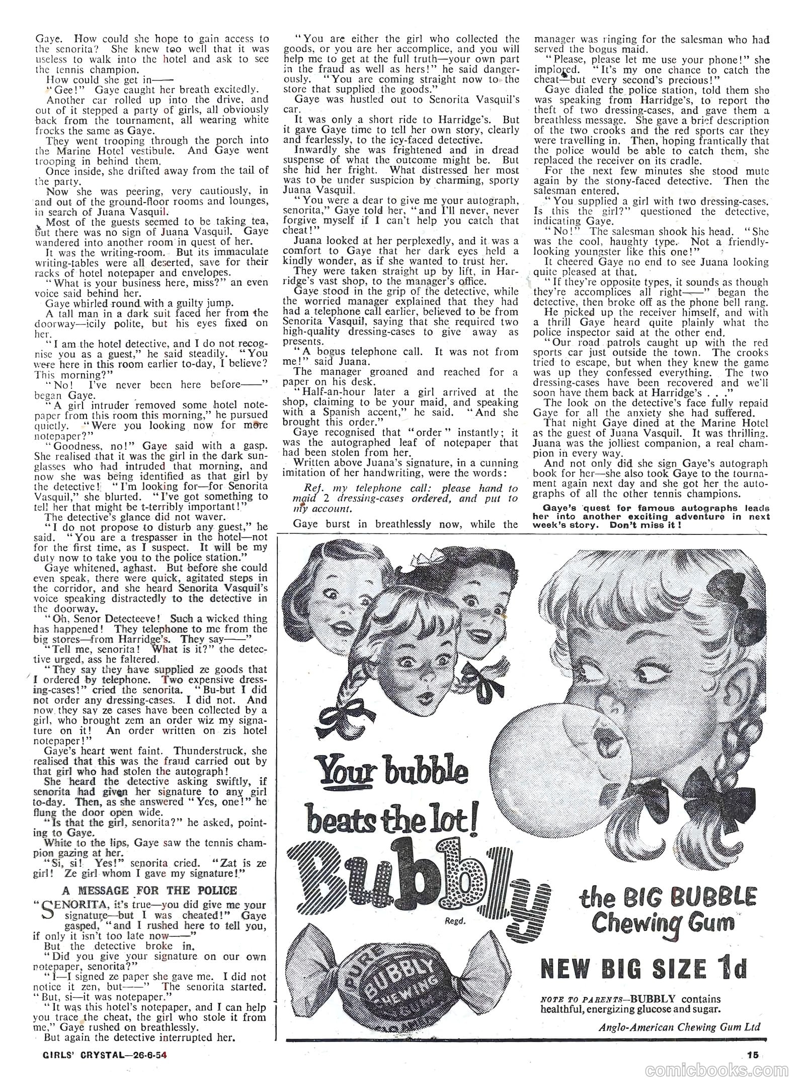 Girls' Crystal #975 (1954) — page 15 of 20