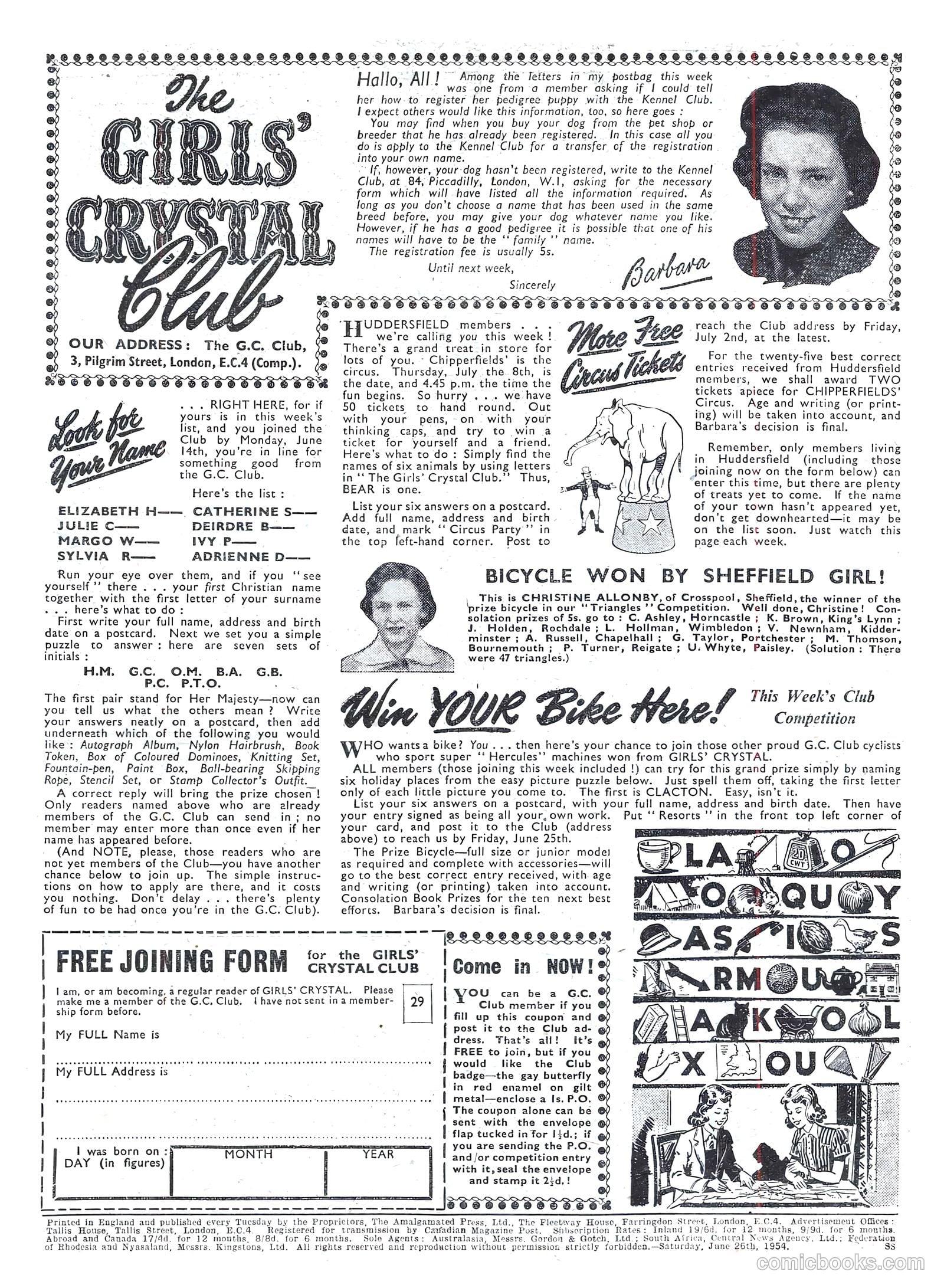Girls' Crystal #975 (1954) — page 18 of 20
