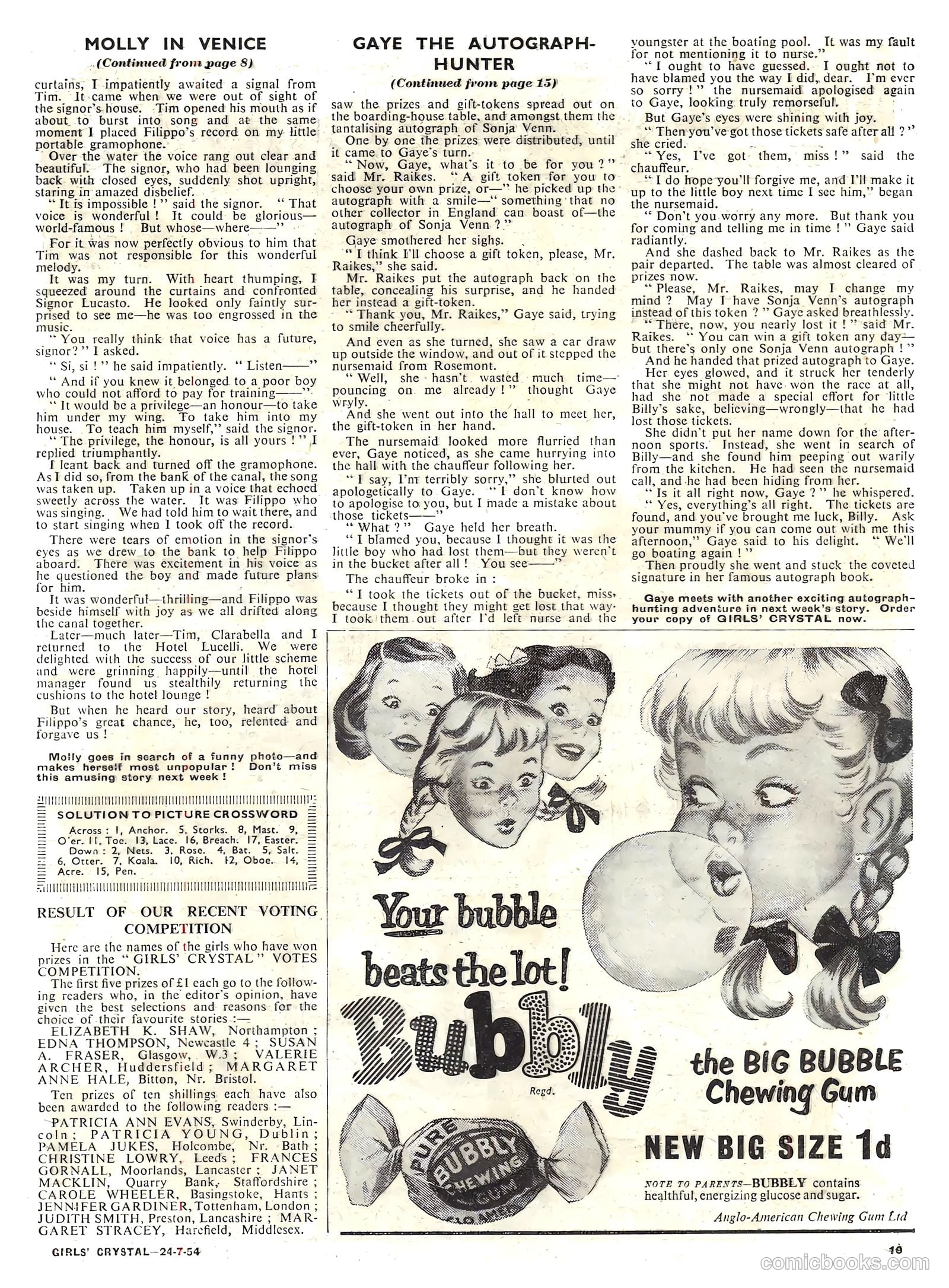 Girls' Crystal #979 (1954) — page 19 of 20