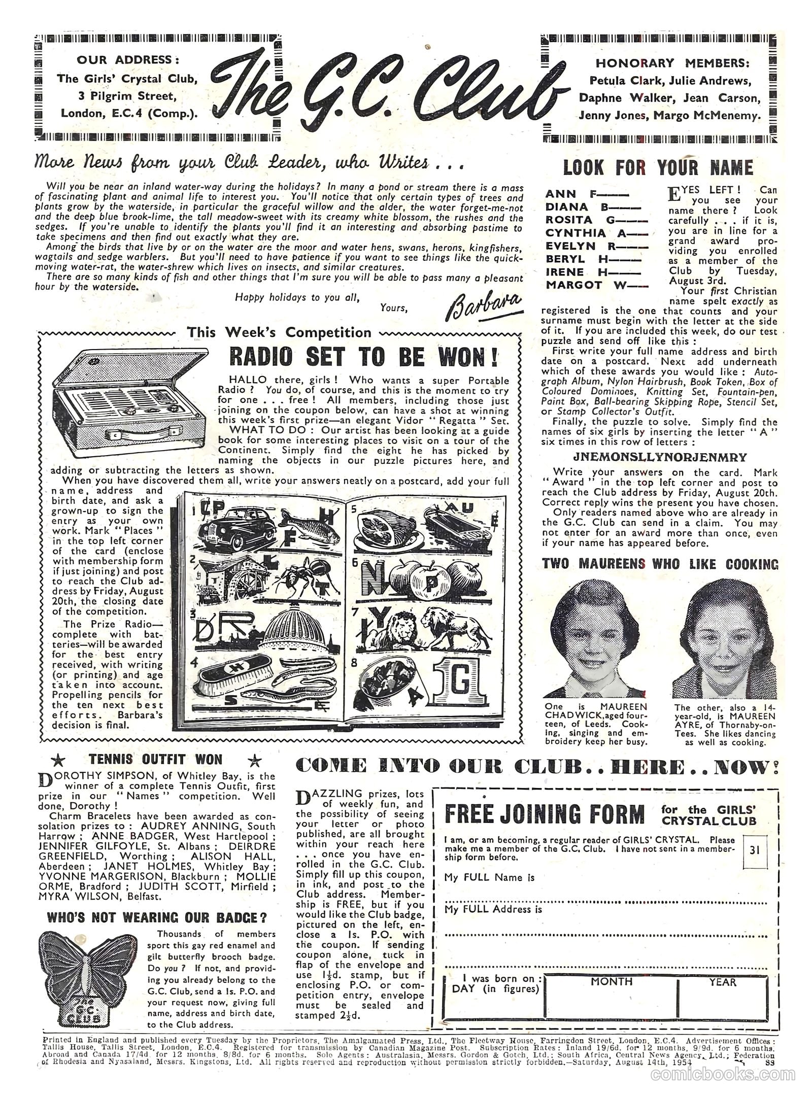 Girls' Crystal #982 (1954) — page 18 of 20