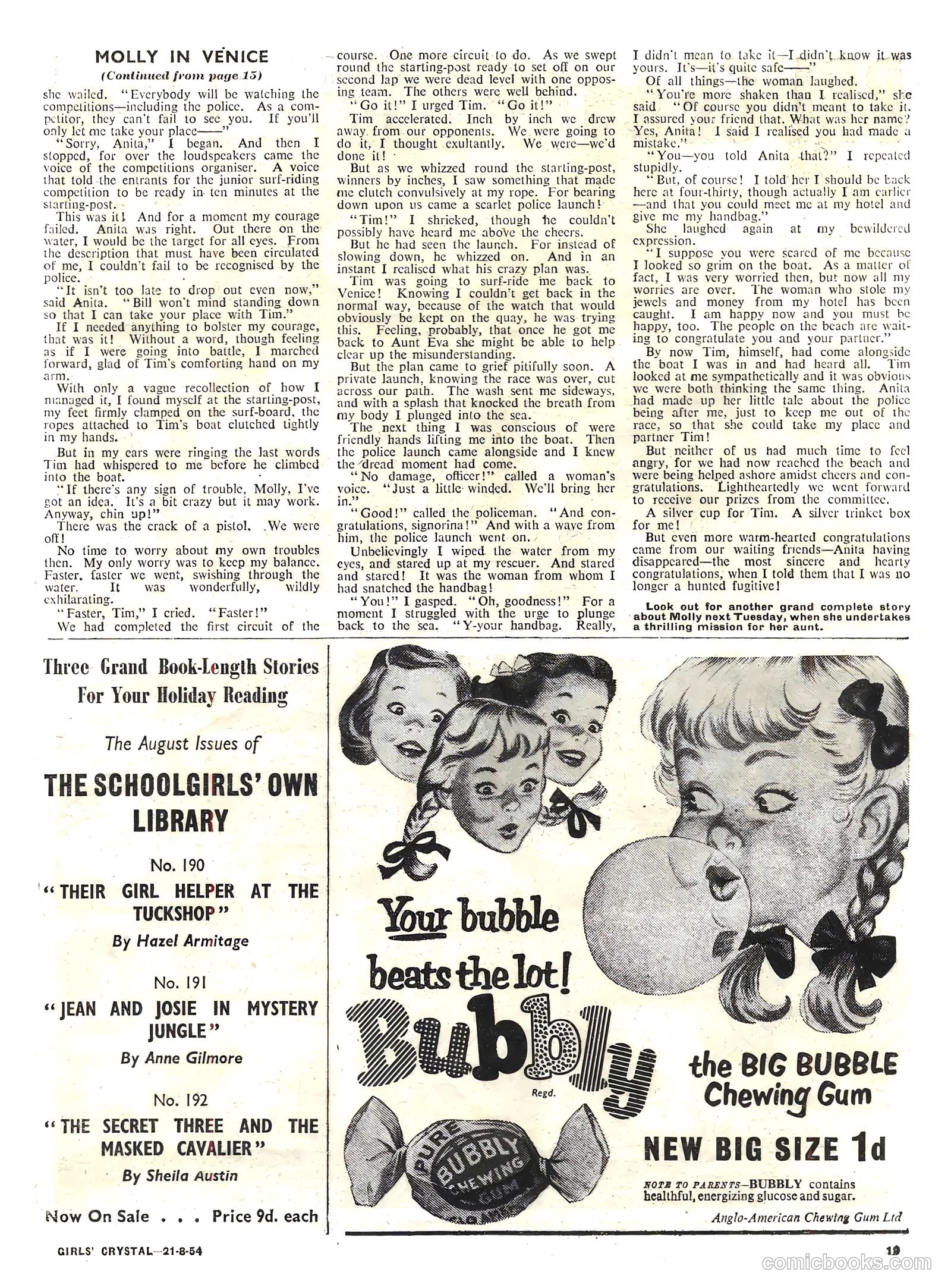 Girls' Crystal #983 (1954) — page 19 of 20