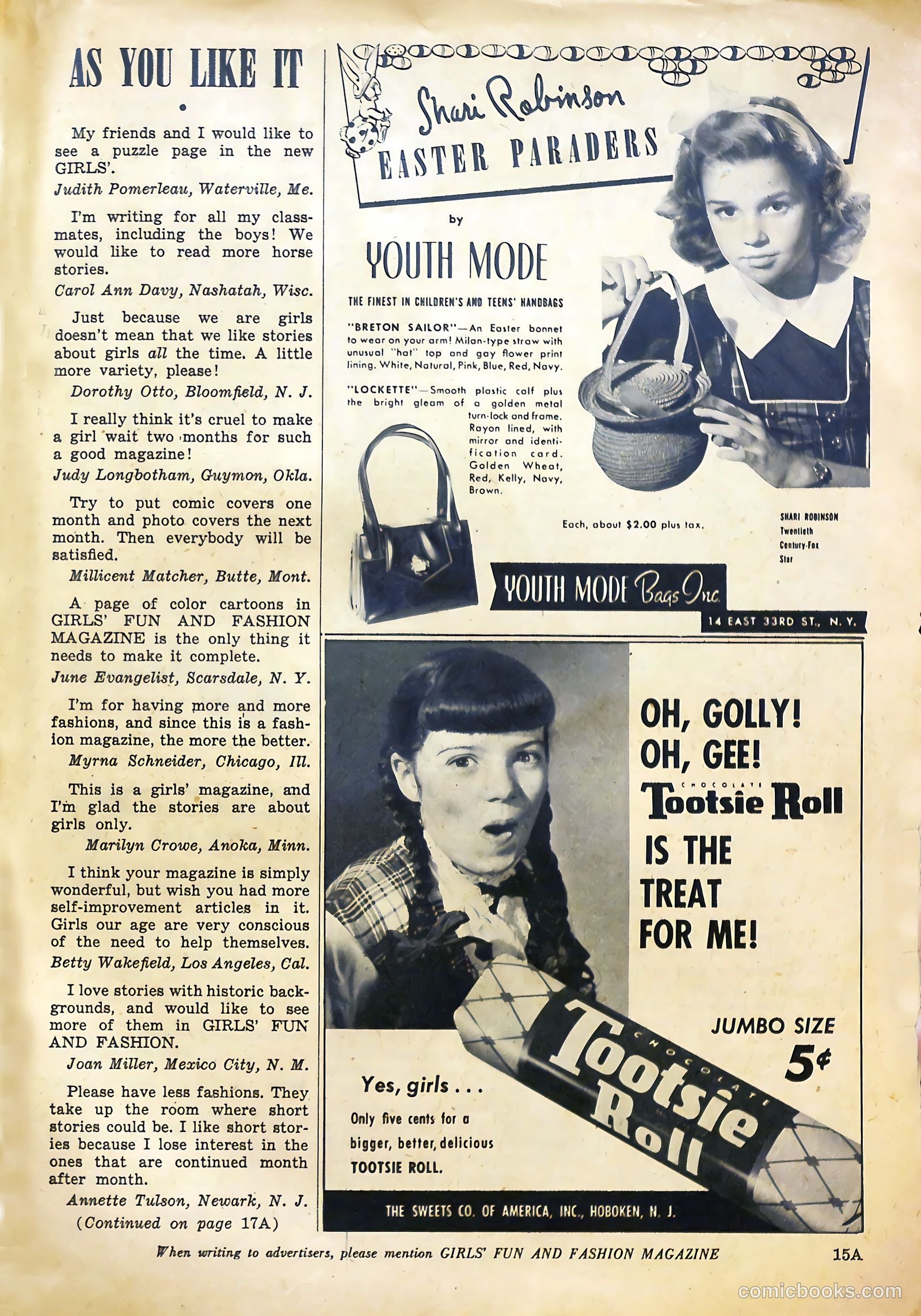Girls' Fun and Fashion Magazine #45 (1950) — page 46 of 52