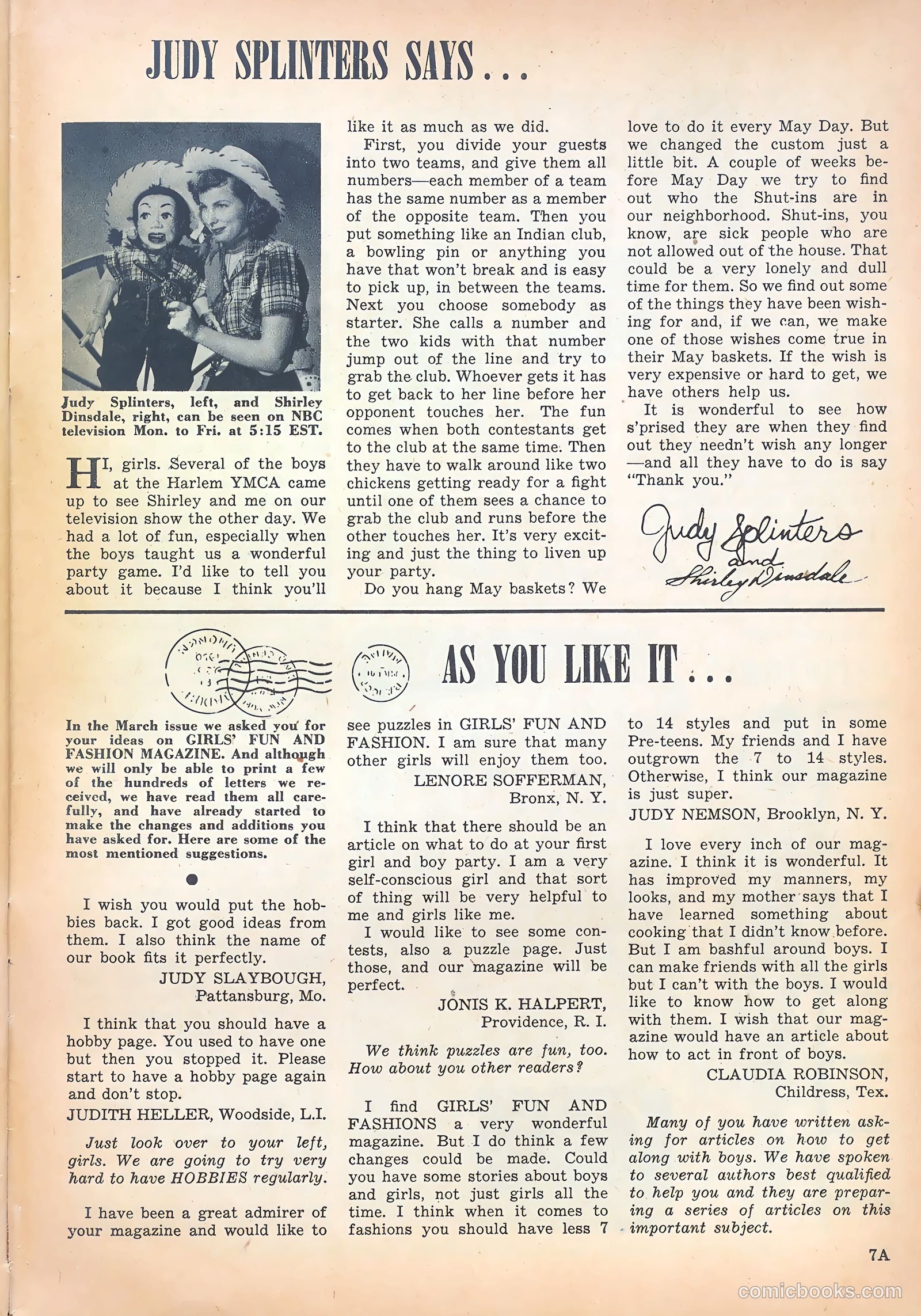 Girls' Fun and Fashion Magazine #46 (1950) — page 38 of 43
