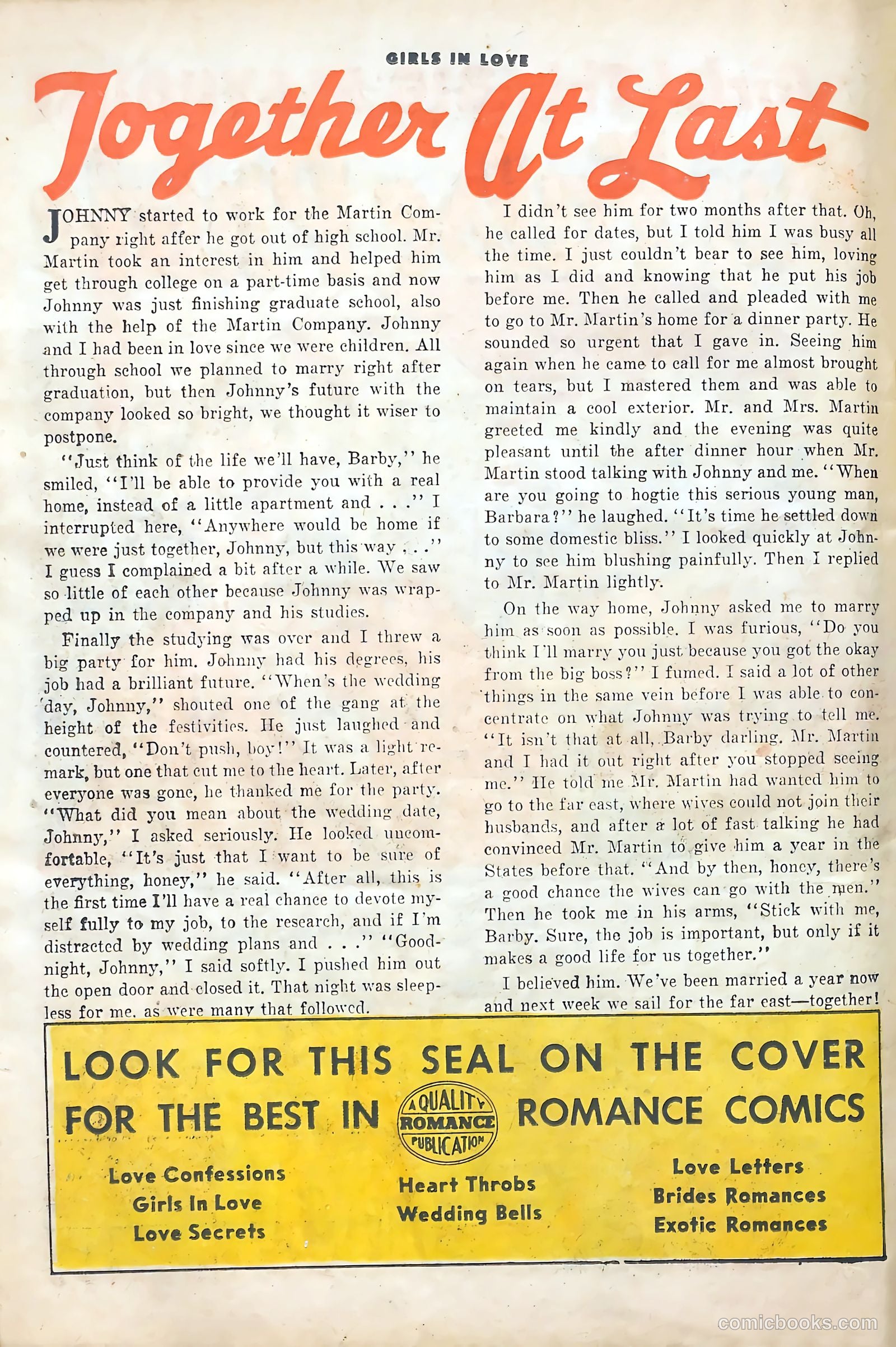 Girls in Love #52 (1956) — page 26 of 37
