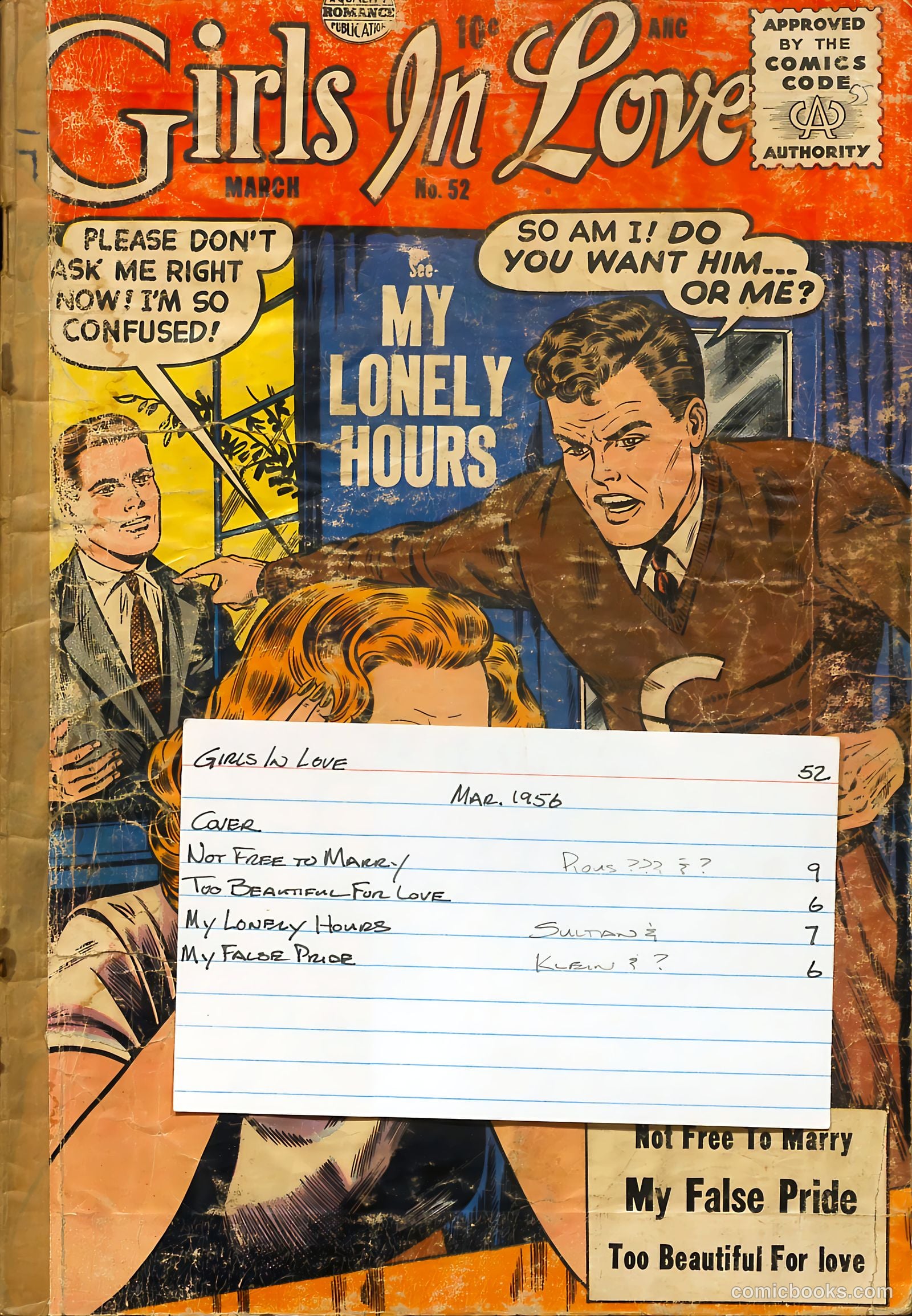 Girls in Love #52 (1956) — page 37 of 37