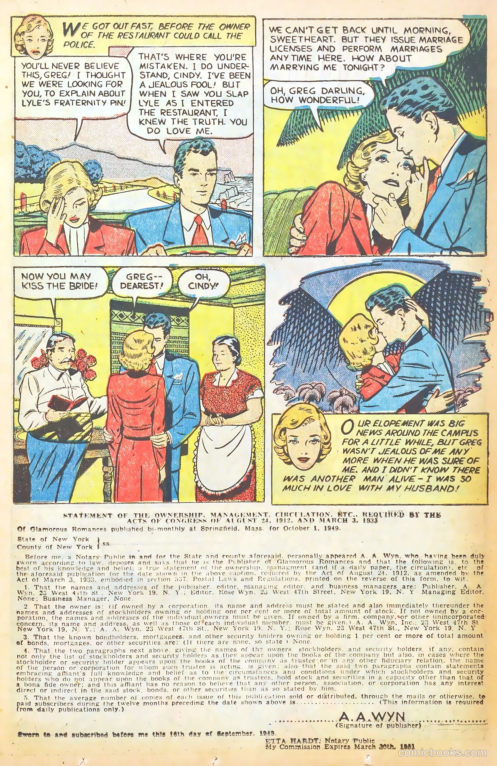 Glamorous Romances #45 (1950) — page 17 of 53