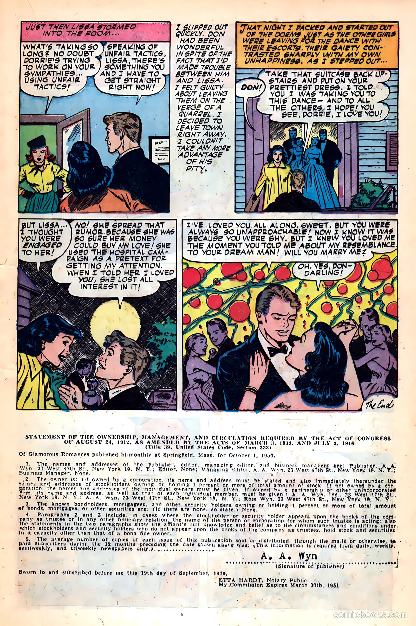 Glamorous Romances #51 (1951) — page 17 of 37