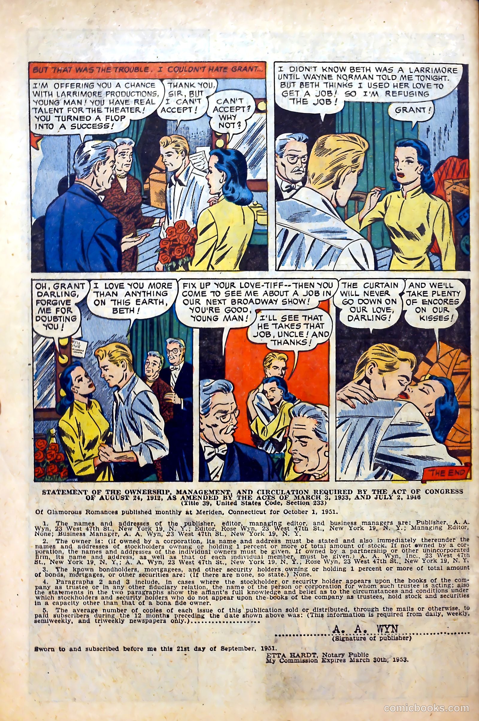 Glamorous Romances #59 (1952) — page 34 of 37