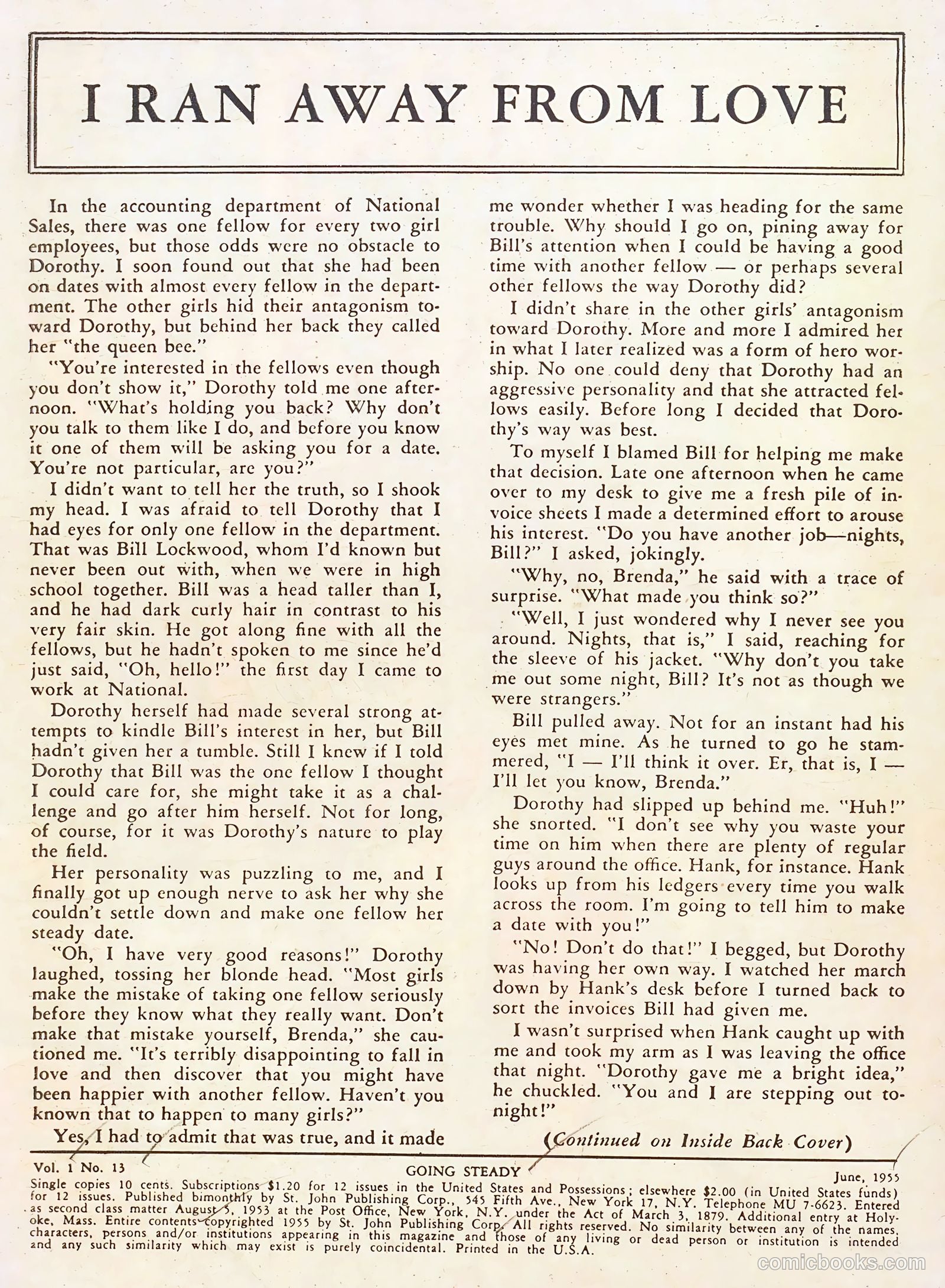 Going Steady #13 (1955) — page 2 of 37