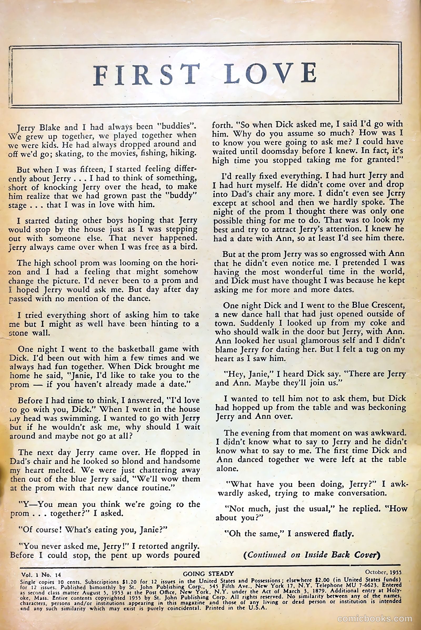 Going Steady #14 (1955) — page 2 of 36