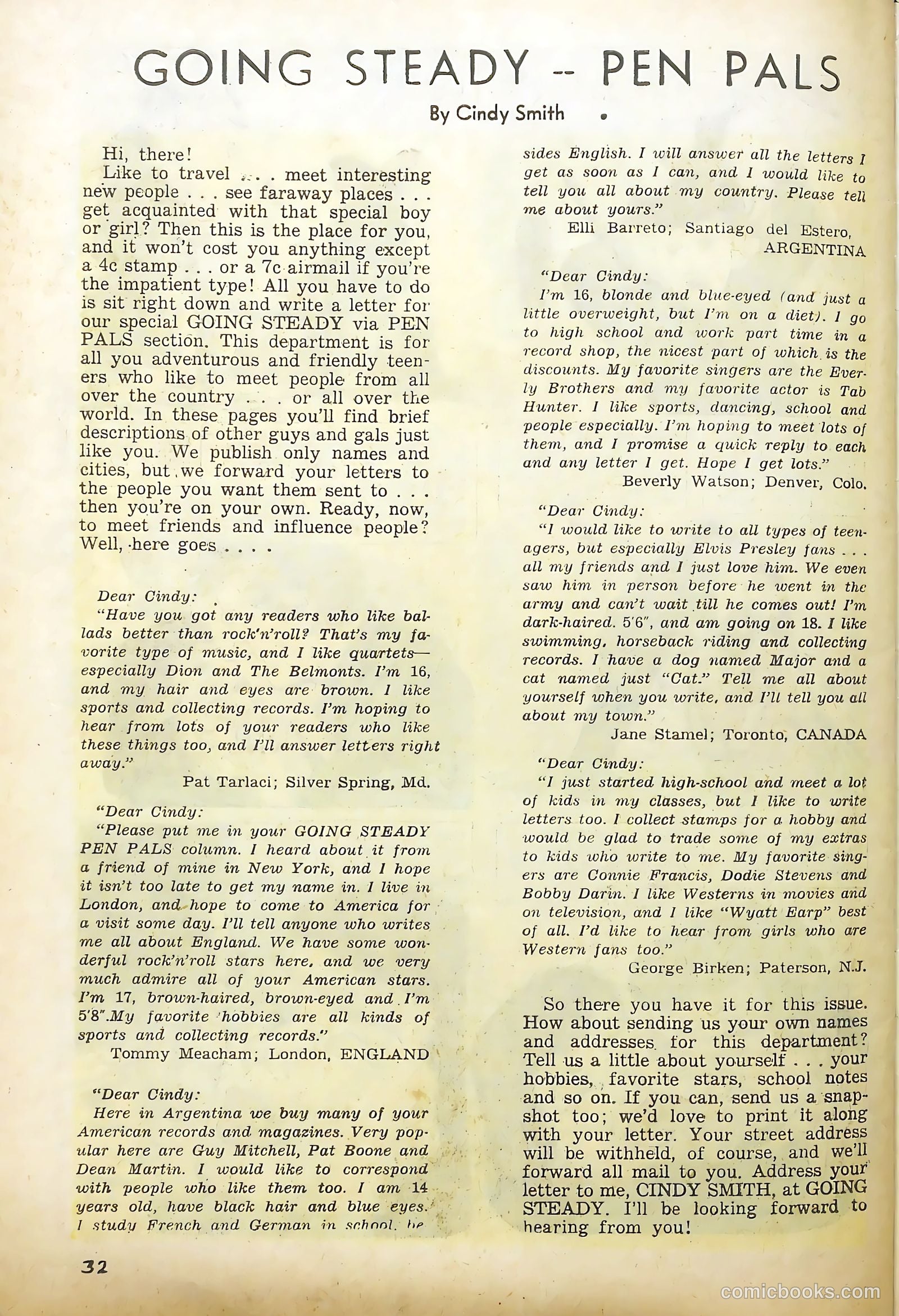Going Steady #4 (1960) — page 32 of 34