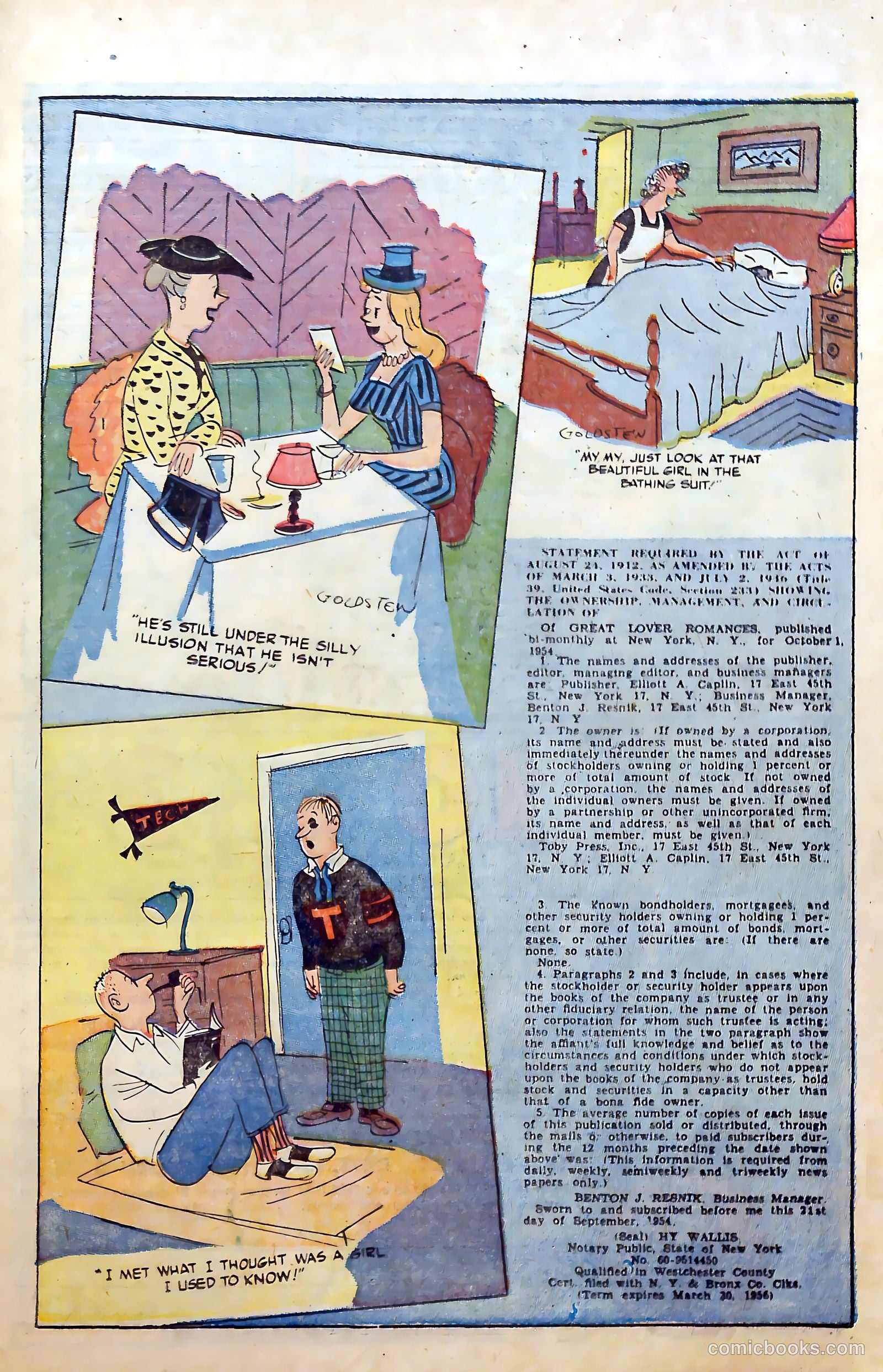 Great Lover Romances #21 (1954) — page 21 of 36