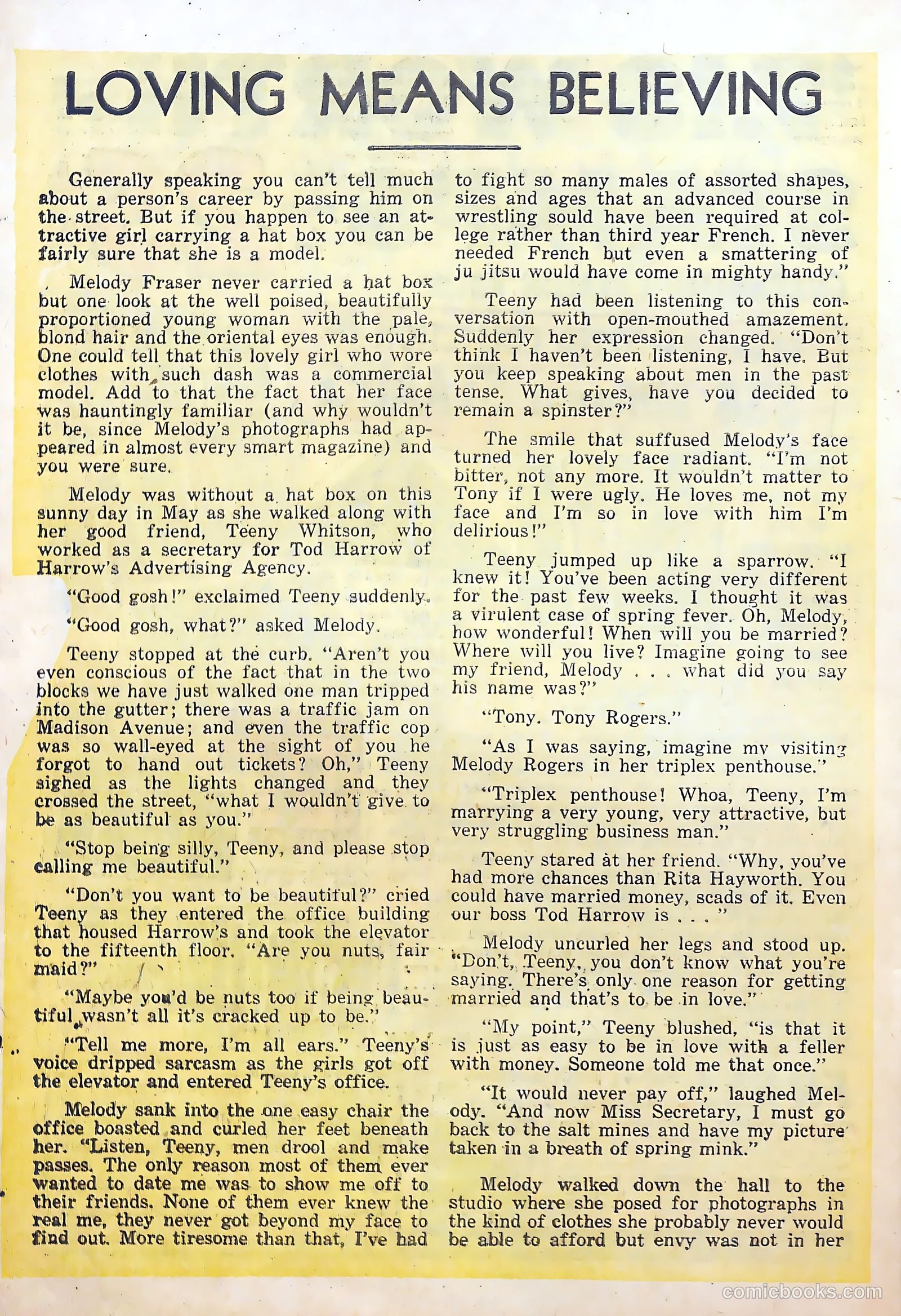 Great Lover Romances #21 (1954) — page 32 of 36