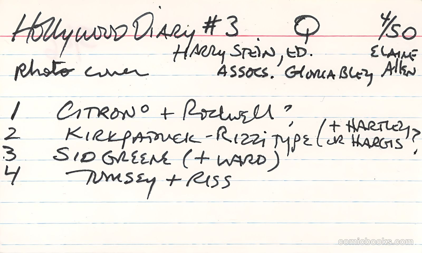 Hollywood Diary #3 (1950) — page 37 of 37