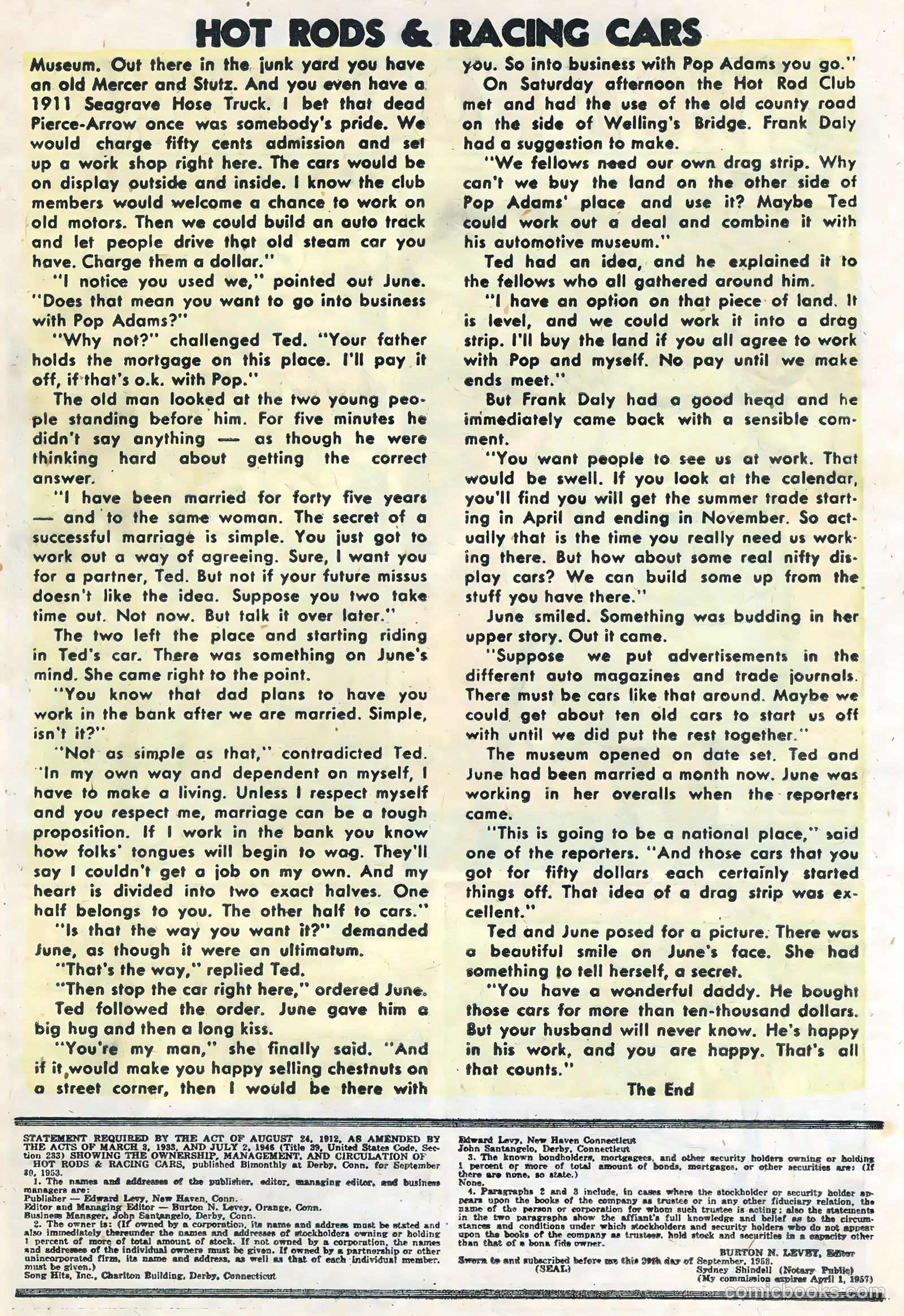 Hot Rods and Racing Cars #15 (1954) — page 19 of 36