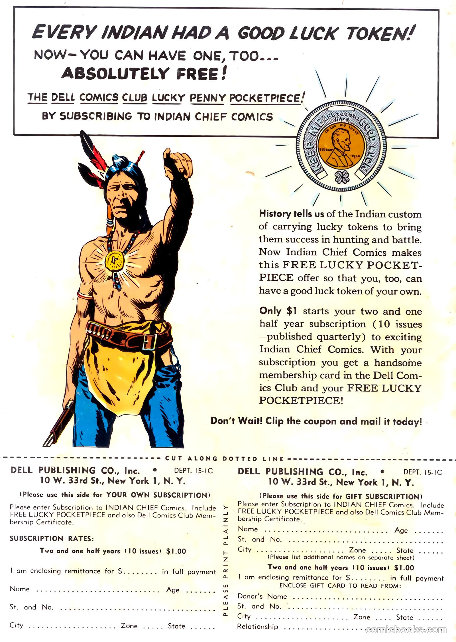 Indian Chief #15 (1954) — page 36 of 36