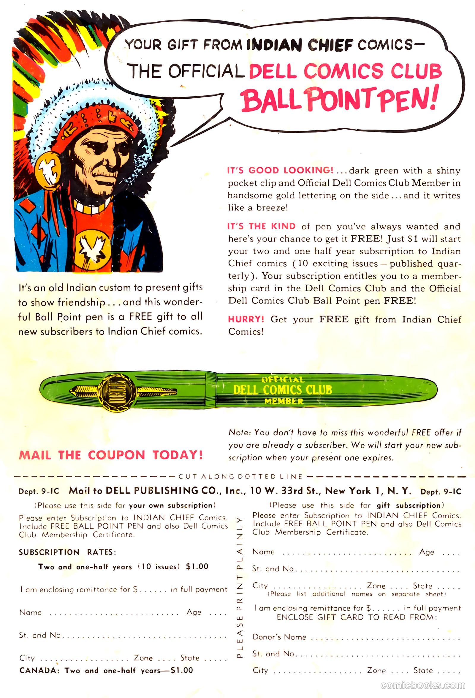 Indian Chief #16 (1954) — page 36 of 36