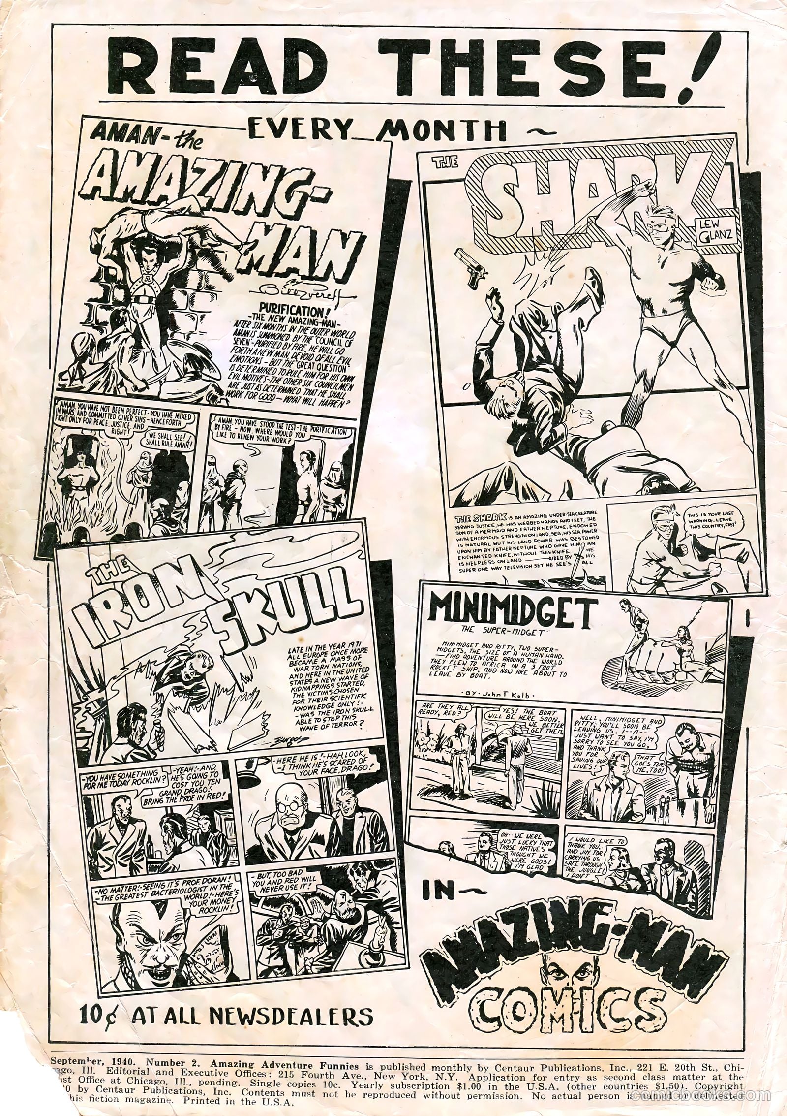 Amazing Adventure Funnies #2 (1940) — page 2 of 68