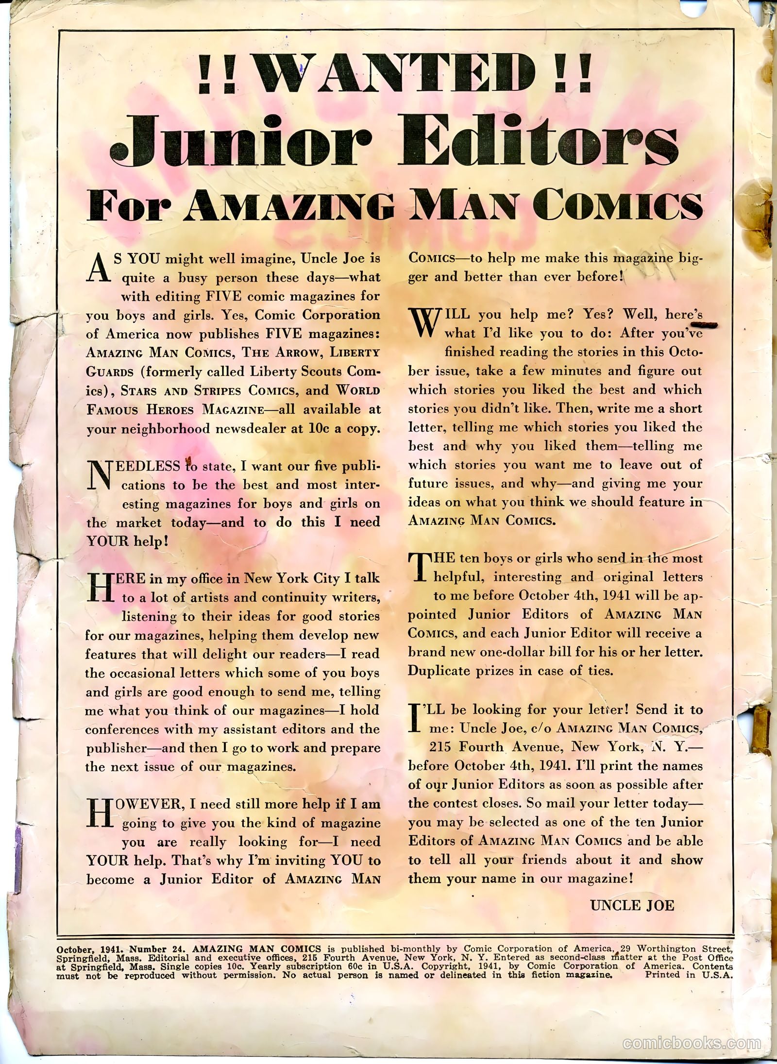 Amazing Man Comics #6 (1941) — page 2 of 69