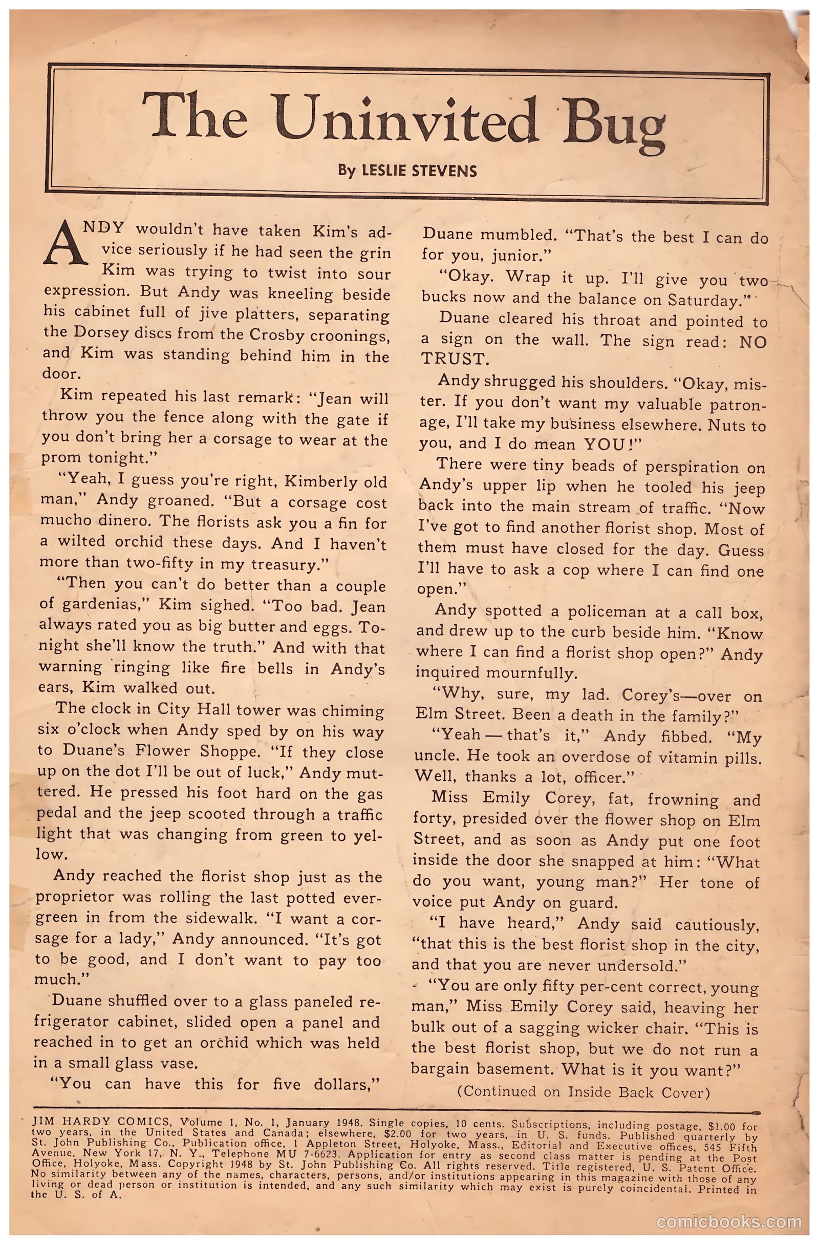 Jim Hardy Comics #1 (1948) — page 2 of 34