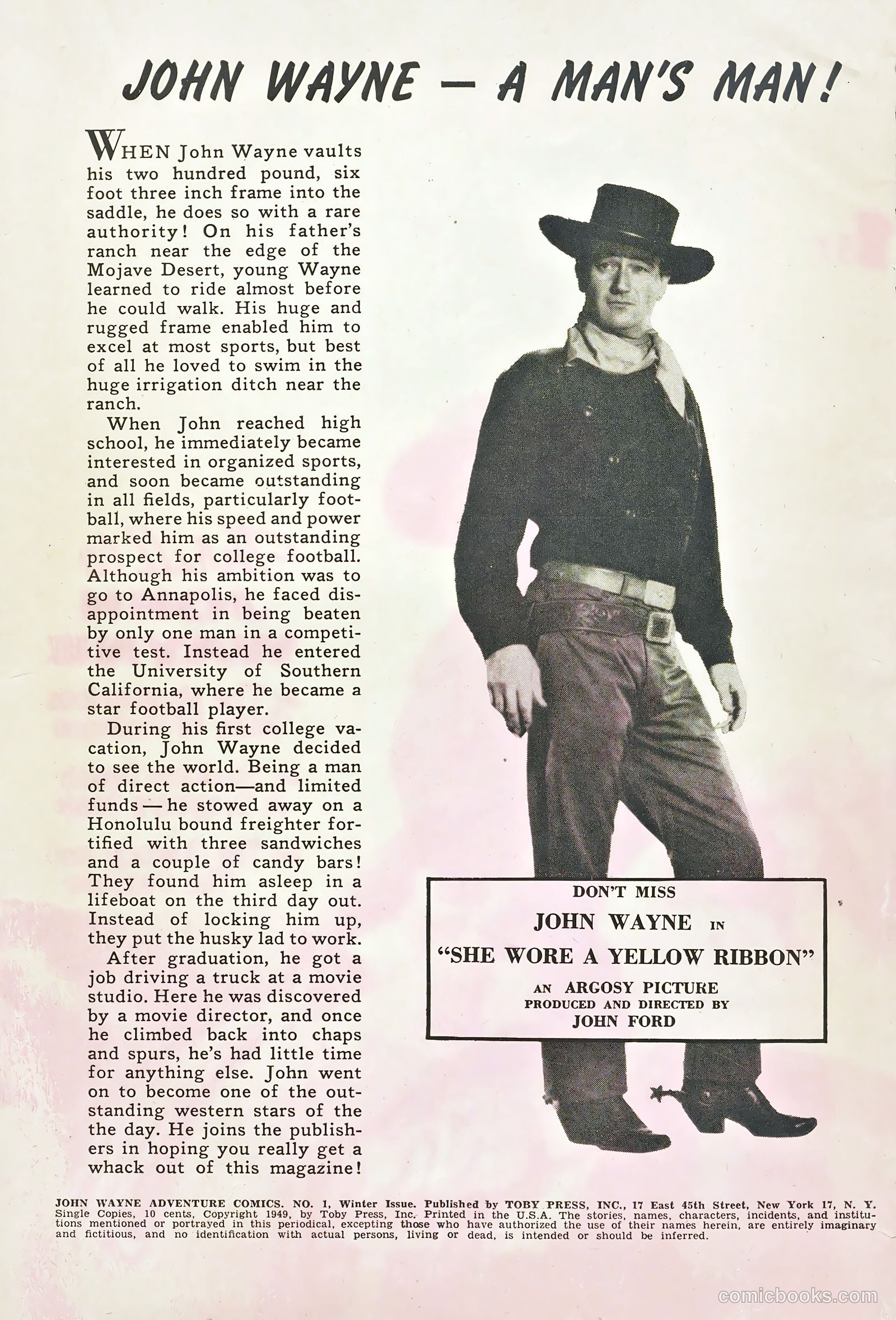 John Wayne Adventure Comics #1 (1949) — page 2 of 36