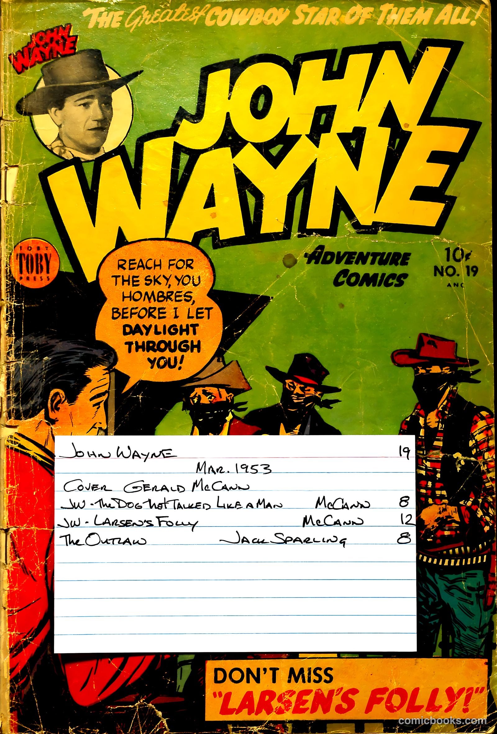 John Wayne Adventure Comics #19 (1953) — page 37 of 37