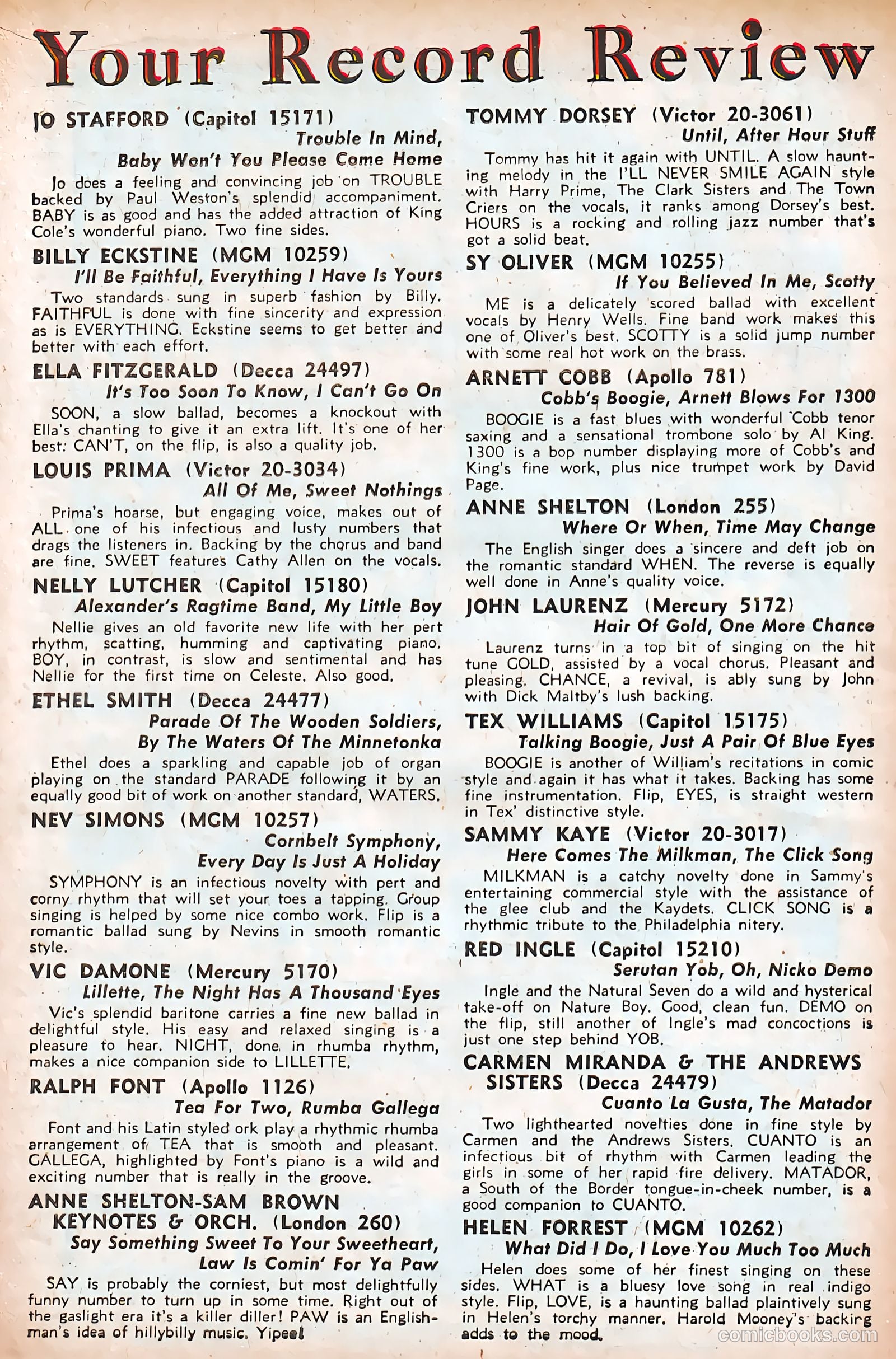 Juke Box Comics #6 (1949) — page 14 of 53